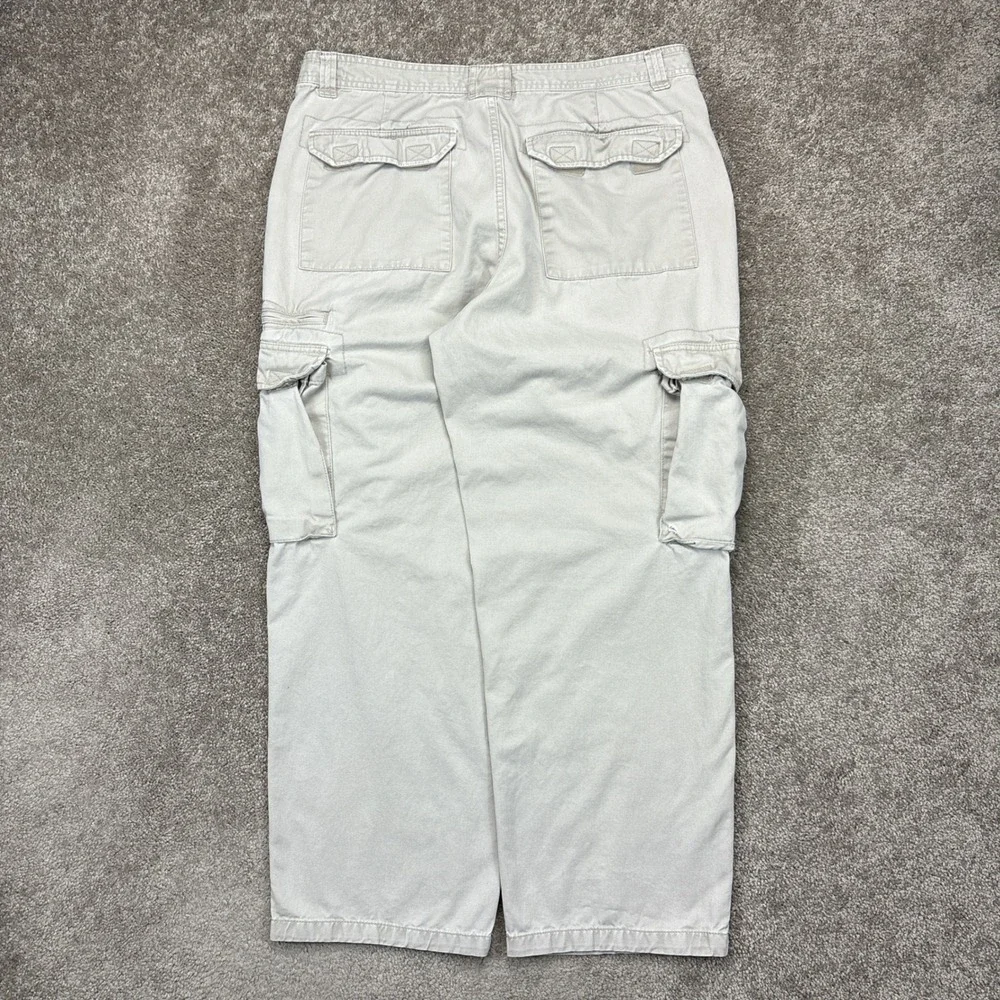 Vintage Y2K Faded Glory Baggy Beige Tan Cargo‎ Pants 38x32 (Fits 36x29)